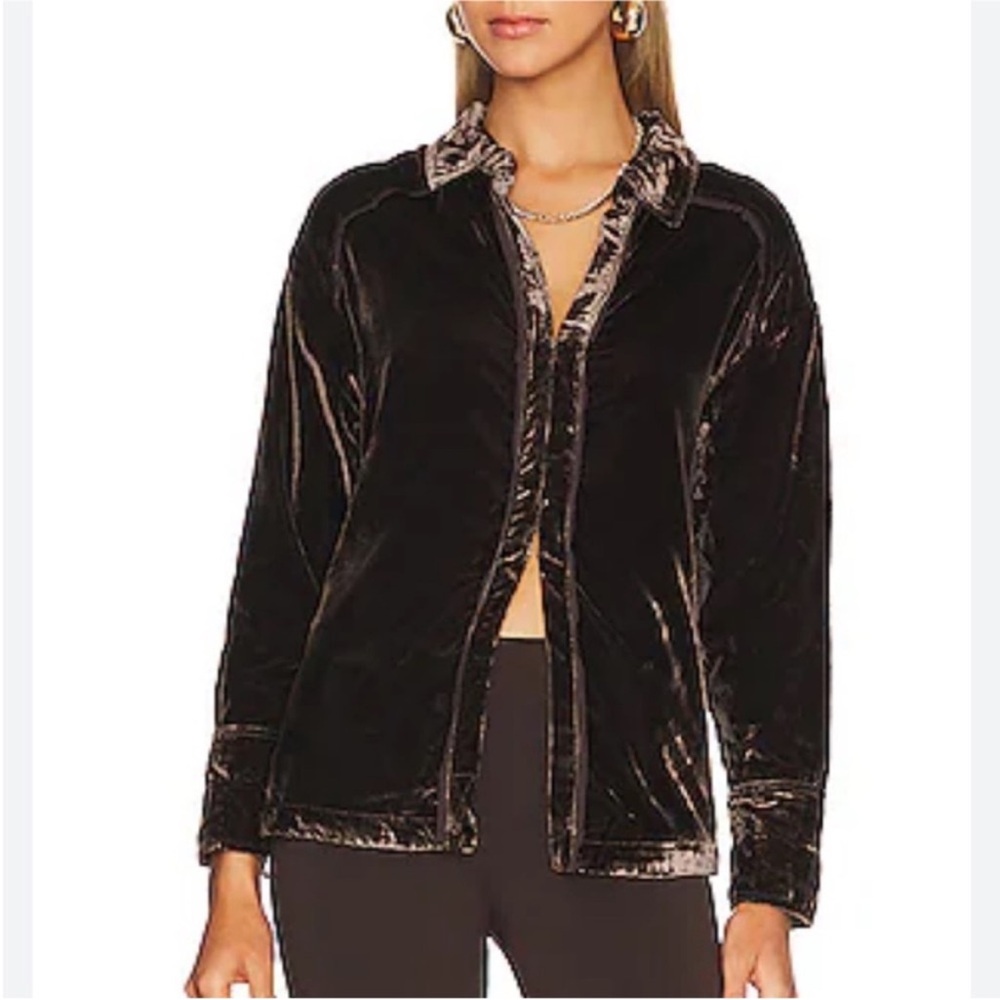 Free People Marianne Crushed Velvet Shirts
